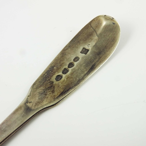 93 - A George III silver berry spoon, Sarah & John William Blake, London 1814, fiddle pattern, later embo... 