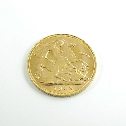 204 - Edward VII (1901-1910), gold half sovereign, 1903