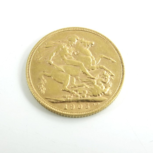 210 - Edward VII (1901-1910), gold sovereign, 1905