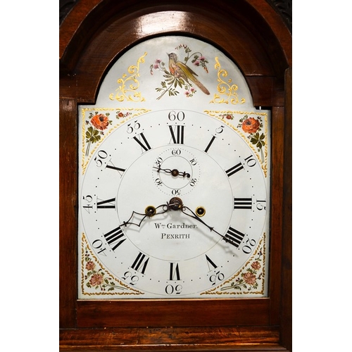 264 - A George III oak longcase clock, William Gardner of Penrith, 8 day movement, the 12 inch dial within... 