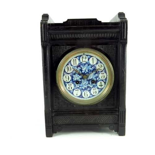 267 - An Aesthetic Movement ebonised bracket clock, in the style of Lewis Foreman Day, circa 1880, the 5 i... 