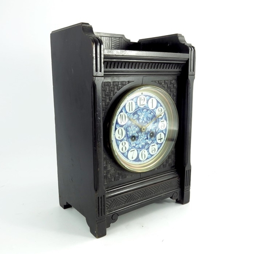 267 - An Aesthetic Movement ebonised bracket clock, in the style of Lewis Foreman Day, circa 1880, the 5 i... 