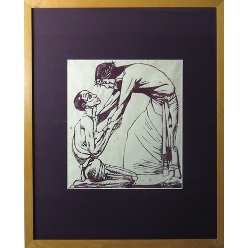 278 - Mabel Royds (1874-1941), Christ Healing the Sick (Shillito 10), woodblock print, signed, 27cm x 24cm... 