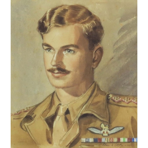 316 - Eileen Soper (1905-1990), E P Thompson, watercolour portrait, together with Major Frank Thompson, po... 