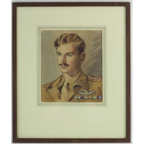 316 - Eileen Soper (1905-1990), E P Thompson, watercolour portrait, together with Major Frank Thompson, po... 