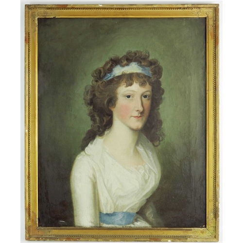 328 - Irish School (18th century), Portrait of Mary Jane O'Hara, oil on canvas, indistinctly signed and da... 