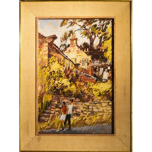 352 - Ken Walch (20th century), Village Street, oil on board, signed and dated 78, 56cm x 37cm, framed