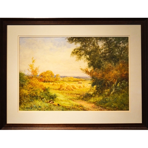 356 - Sylvester Stannard (1870-1951), Harvest, watercolour, signed, 35cm x 52cm, framed