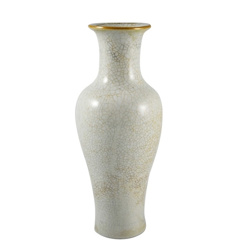 384 - A Chinese craquelure vase, shouldered form with flared neck, white ground, 31cm high