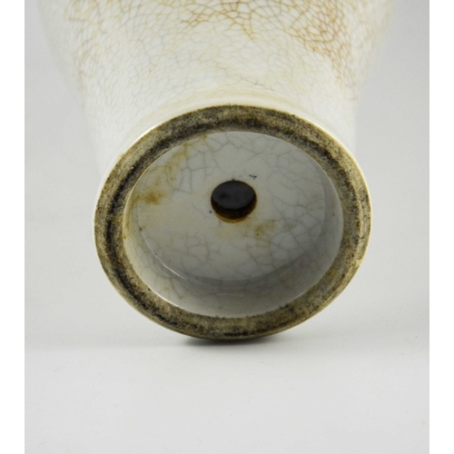 384 - A Chinese craquelure vase, shouldered form with flared neck, white ground, 31cm high