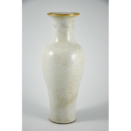 384 - A Chinese craquelure vase, shouldered form with flared neck, white ground, 31cm high