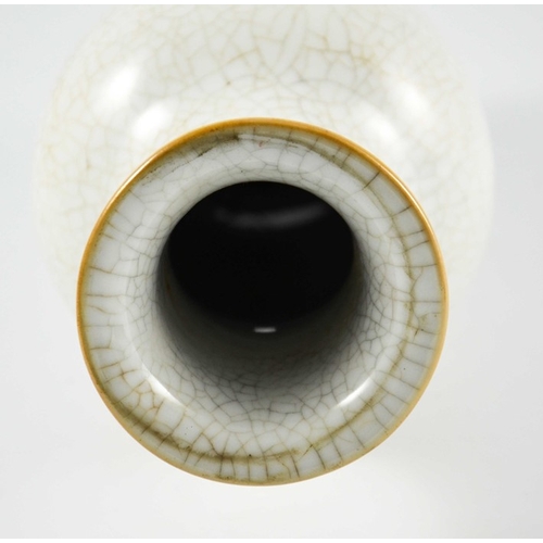 384 - A Chinese craquelure vase, shouldered form with flared neck, white ground, 31cm high