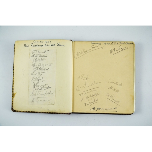 556 - A cricket inter-war autograph book, including the signatures of Durham County and Australia team fro... 