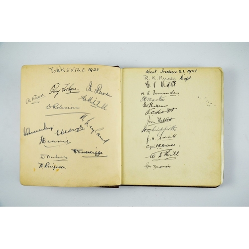 556 - A cricket inter-war autograph book, including the signatures of Durham County and Australia team fro... 