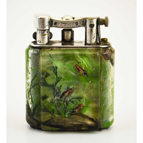 561 - Ben Shillingford for Alfred Dunhill, a service size aquarium lighter, circa 1950s, reverse etched an... 