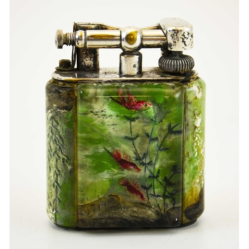 561 - Ben Shillingford for Alfred Dunhill, a service size aquarium lighter, circa 1950s, reverse etched an... 