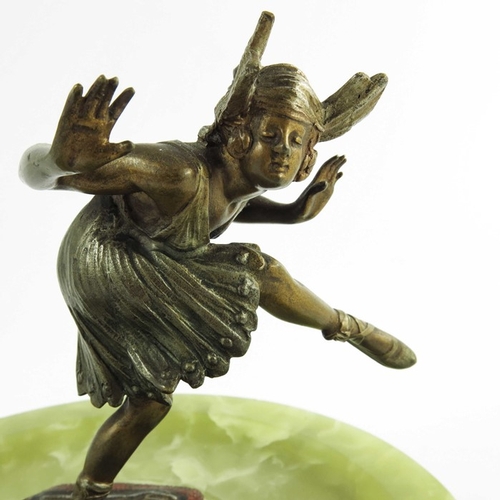 568 - Franz Bergmann, an Austrian cold painted bronze figural dish, modelled as a dancing woman on carpet,... 