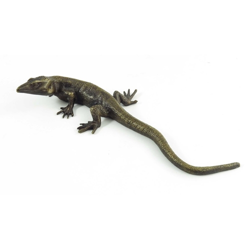 573 - Max Le Verrier, a bronze sculpture of a lizard, circa 1925, signed Le Verrier, 25cm long.