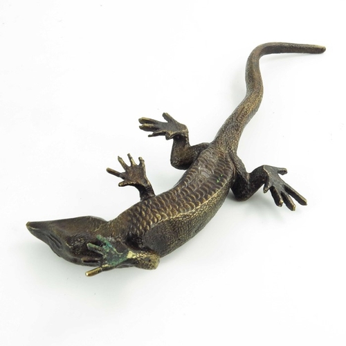 573 - Max Le Verrier, a bronze sculpture of a lizard, circa 1925, signed Le Verrier, 25cm long.