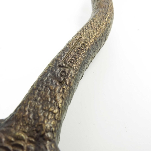 573 - Max Le Verrier, a bronze sculpture of a lizard, circa 1925, signed Le Verrier, 25cm long.