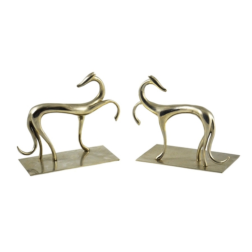 579 - Karl Hagenauer, a pair of Austrian nickel plated bookends, after 1927, modelled in the form of dogsh... 