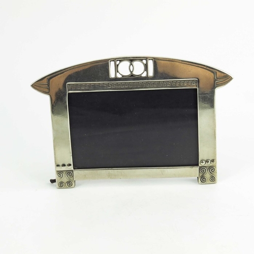 604 - WMF, a pair of Jugendstil silver plated photo frames, rectangular landscape form, the lozenge top pi... 