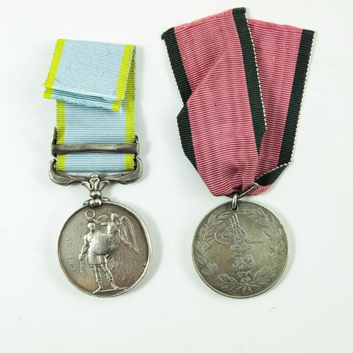 640 - Crimea medal pair: Corporal James Murphy, 56th (West Essex) Regiment; Crimean 1854-56, 1 clasp, Seba... 