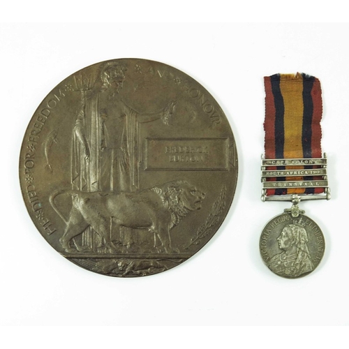 644 - Queen's South Africa 1899-1902 medal, Frederick Burton, Army Service Corps, 3 clasps, Cape Colony, S... 