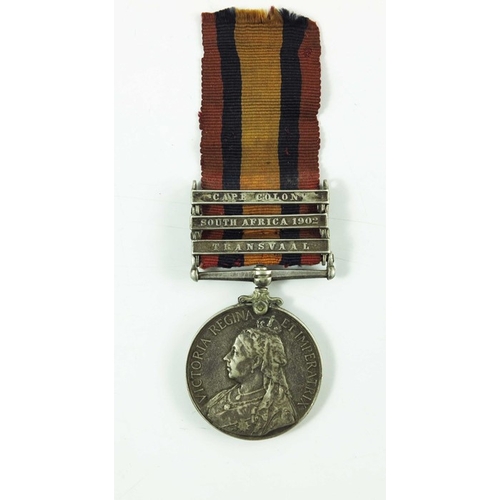 644 - Queen's South Africa 1899-1902 medal, Frederick Burton, Army Service Corps, 3 clasps, Cape Colony, S... 