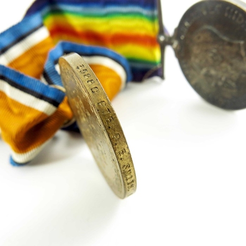 648 - World War One Medal pair, British War Medal and Victory Medal, awarded to 35880 Private P.E. Smith M... 