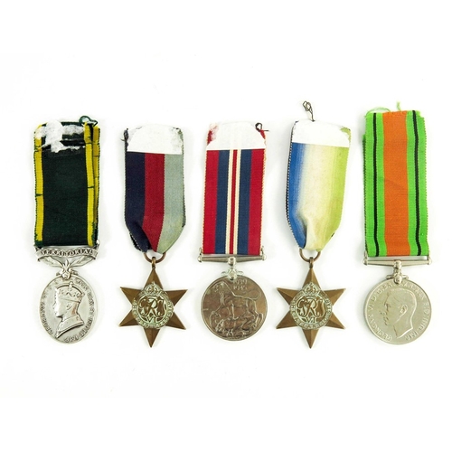 656 - World War Two Medal group, 1939-1945 Star, the Atlantic Star, the Defence Medal and the War Medal 19... 