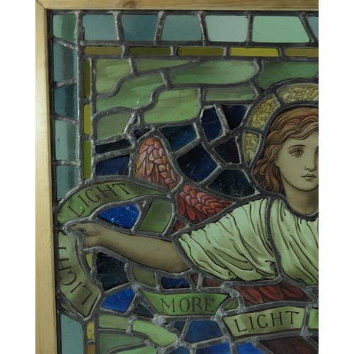 677 - Henry Holiday for James Powell and Sons,  Angel of Light, Pre-Raphaelite stained glass panel, circa ... 