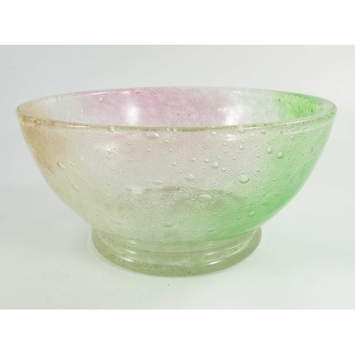 687 - Stevens and Williams, an Art Deco rainbow bubble glass bowl, circa 1937, rounded footed form with ca... 