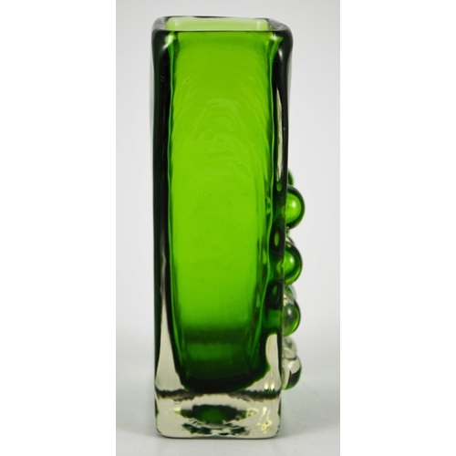 691 - Geoffrey Baxter for Whitefriars, a Meadow Green Mobile Phone glass vase, model 9670, circa 1967, tex... 