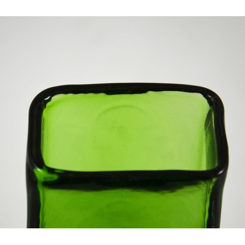 691 - Geoffrey Baxter for Whitefriars, a Meadow Green Mobile Phone glass vase, model 9670, circa 1967, tex... 