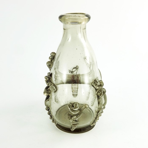 698 - An Arts and Crafts glass decanter, probably Holmegaard, in the 17th century style, ovoid form with c... 