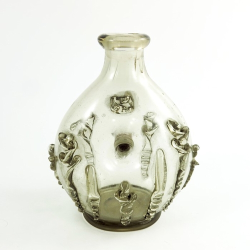 698 - An Arts and Crafts glass decanter, probably Holmegaard, in the 17th century style, ovoid form with c... 