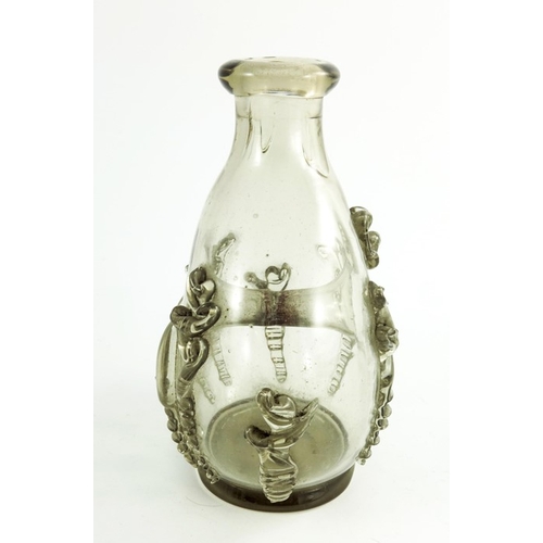 698 - An Arts and Crafts glass decanter, probably Holmegaard, in the 17th century style, ovoid form with c... 