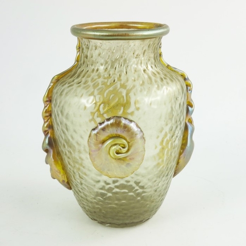 707 - Loetz, a Secessionist iridescent glass Nautilus vase, circa 1903, shouldered form, Candia Martele wi... 