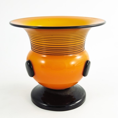 711 - Michael Powolny for Loetz, a Tango glass vase, Ausfuehrung 166, circa 1920, orange with applied glas... 