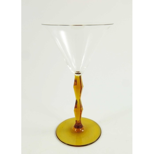 712 - Josef Hoffmann for Wiener Werkstatte, a Secessionist Bamboo cocktail or liqueur glass, designed 1922... 