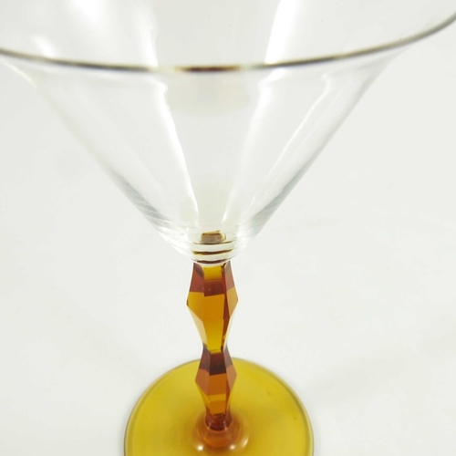 712 - Josef Hoffmann for Wiener Werkstatte, a Secessionist Bamboo cocktail or liqueur glass, designed 1922... 