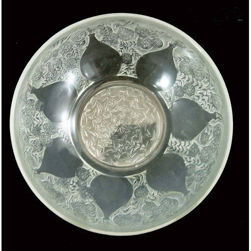 729 - Rene Lalique, a Vases glass bowl, model 3216, designed circa 1921, frosted colourless, raised mark t... 