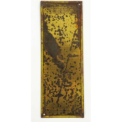 799 - A tin door finger plate advertising Bleu Reckett, circa 1900, height 16.5cm x width 6cm