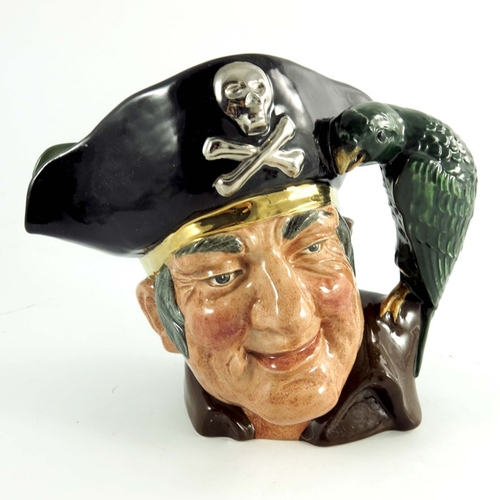 828 - A Royal Doulton large character jug, Long John Silver, silver and gold highlights colourway, gold sa... 