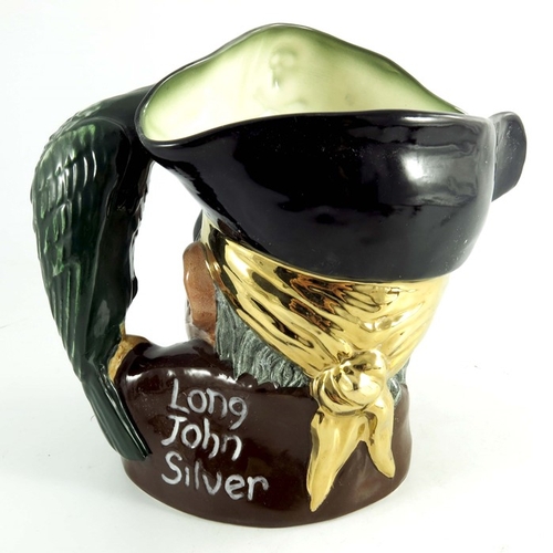 828 - A Royal Doulton large character jug, Long John Silver, silver and gold highlights colourway, gold sa... 