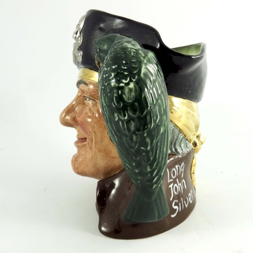 828 - A Royal Doulton large character jug, Long John Silver, silver and gold highlights colourway, gold sa... 