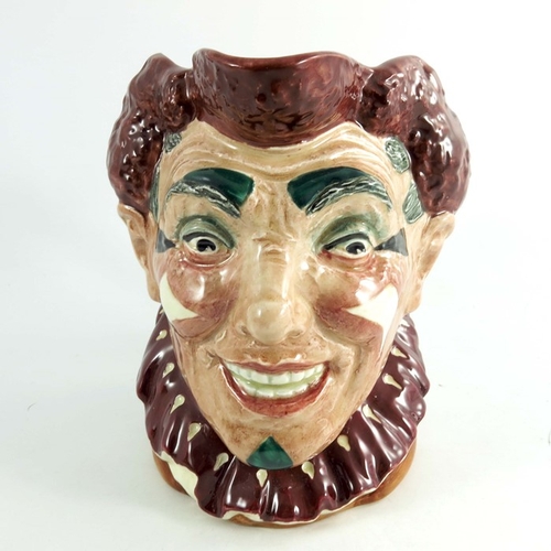 831 - A Royal Doulton large character jug, Clown, auburn brown hair colourway, sample Royal Doulton marks