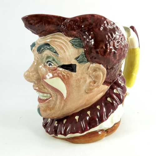 831 - A Royal Doulton large character jug, Clown, auburn brown hair colourway, sample Royal Doulton marks