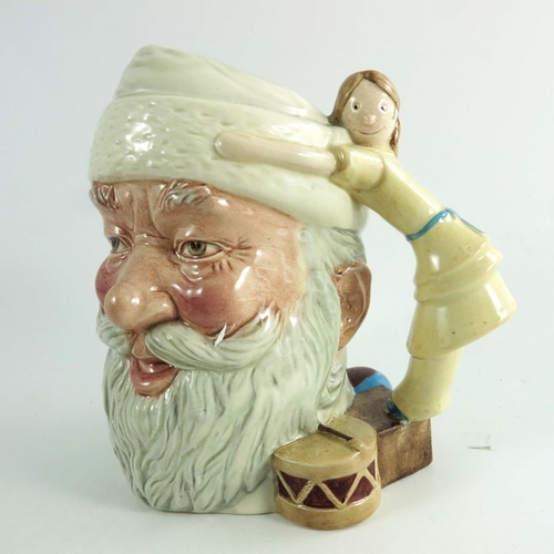 832 - A Royal Doulton large character jug, Santa Claus doll handle, unfinished white hat, Royal Doulton ma... 